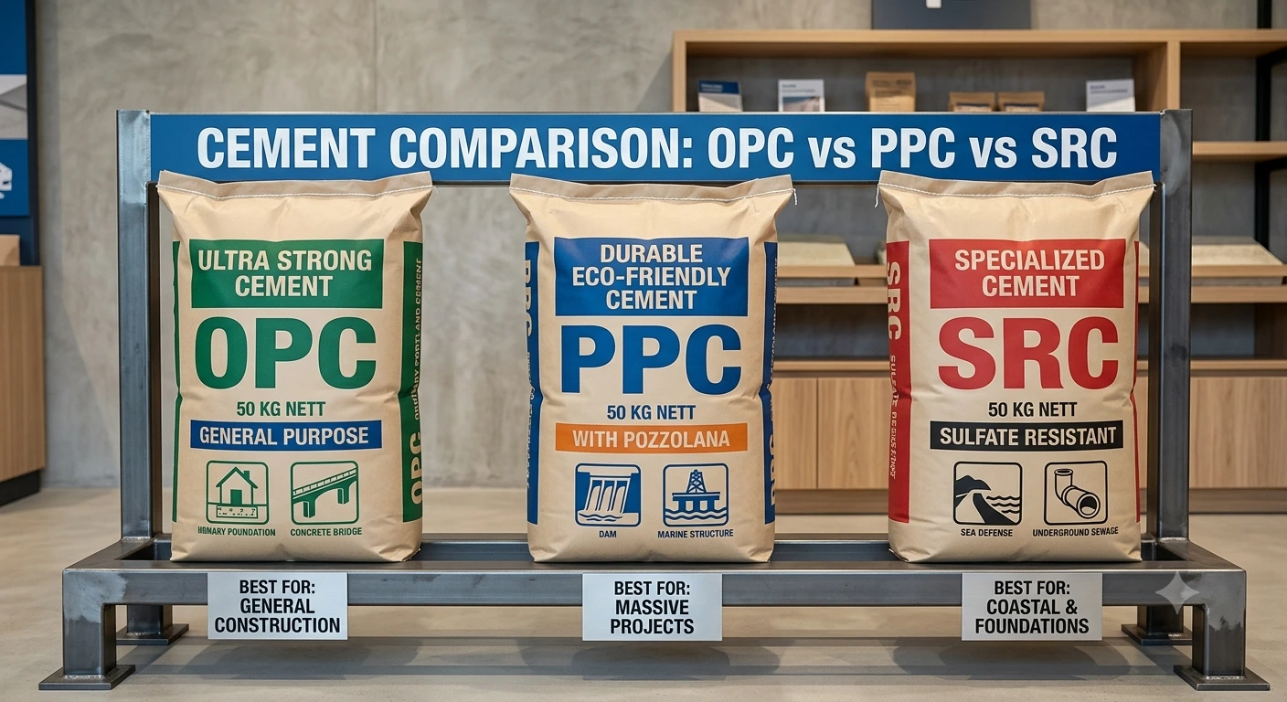 OPC vs SRC vs PPC Cement: Which One Does Your Project Need?